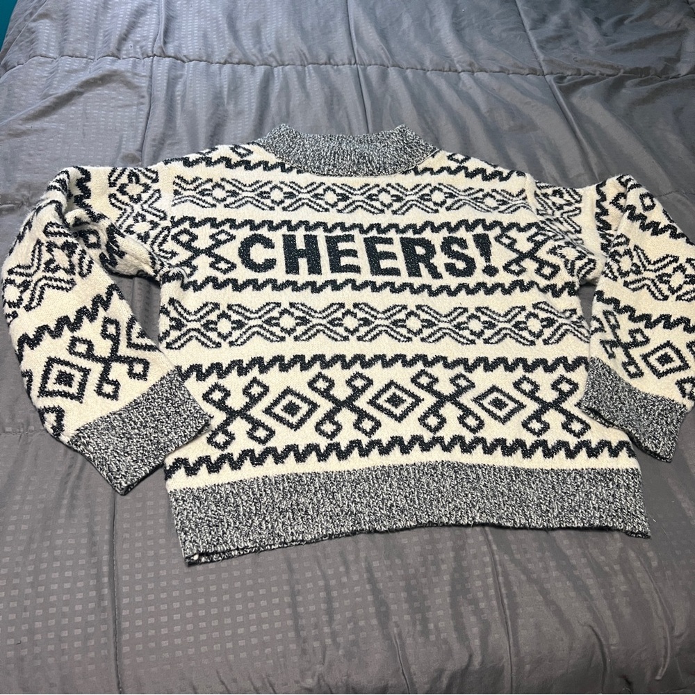 A New Day Cheers Sweater Women's XS Extra Small Holiday Target Mock Neck